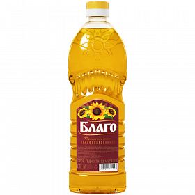 Масло подсолнечное нерафинированное Благо 1л
