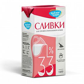 Сливки ультрапастеризованные 33% Чудское озеро 1л Сливки ультрапастеризованные 33% Чудское озеро 1л